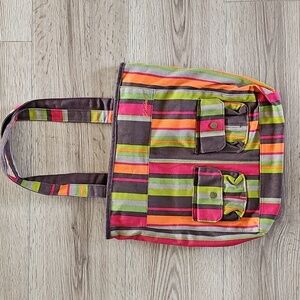 Dakine Multicolor Reversible Striped Tote Bag